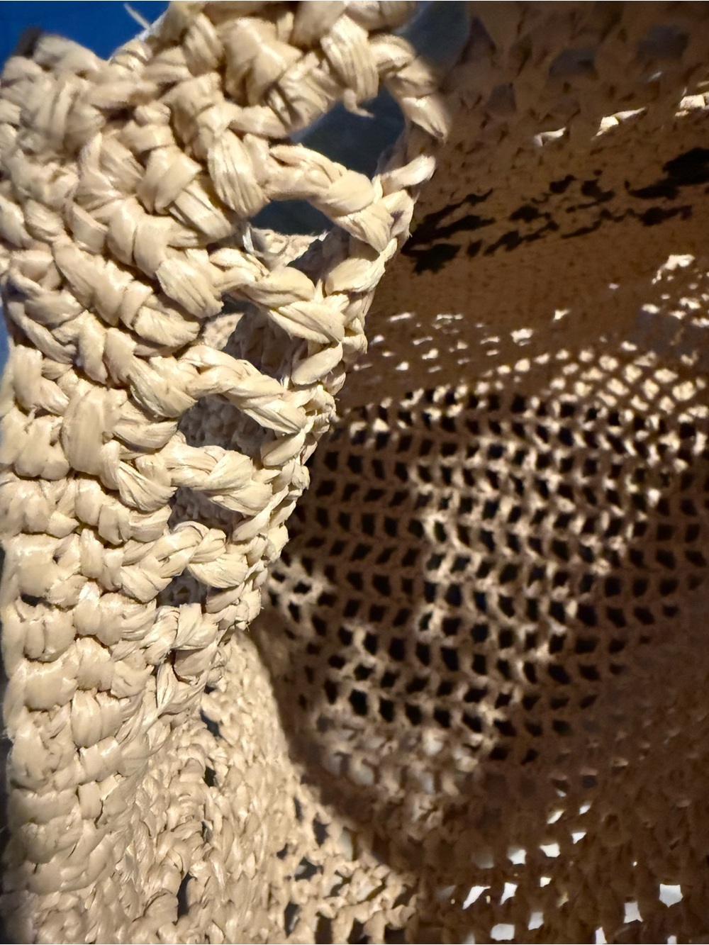 Prada Beige Crochet Tote with Black Logo - Picture 6 of 7